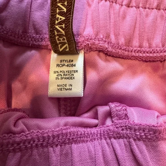 💗ZENANA• Pink Scuba Long Sleeve Scoop Neck Sweater and Shorts Set - Picture 7 of 8